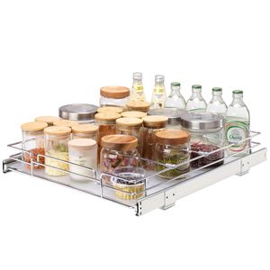 Organizzatore per Armadio con Cassetti Estraibili in Acciaio Resistente 15,5" L x 21" P x 3,5" H, con Ripiani Scorrevoli per Dispensa - Product Image 6