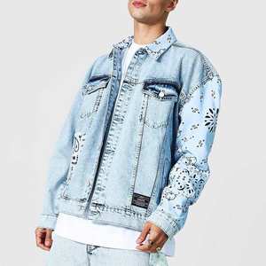 Newest Fashion Medium Washed Men's Denim Jacket High Street Trendy Outfit Covered Button Jeans Jacket With Good Wholesale Price - Product Image 1