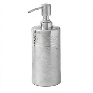 Custom Modern Stainless Steel <b>Soap</b> Dispenser Luxury Hammered Metal <b>Hand</b> <b>Soap</b> Dispenser Chrome Silver <b>Refillable</b> Lotion Pump - Product Image 6