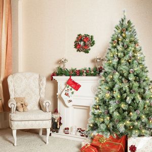 Sapin de Noël Artificiel Articulé de 2,3 m avec 1588 Pointes en PVC, Base Métallique Pliable, Décoration de Fêtes Verte - Product Image 2