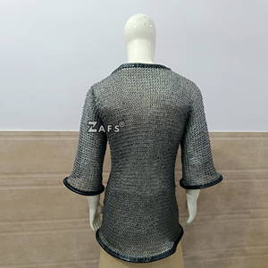 เสื้อเกราะเมดิวัลยุคกลาง ตกแต่งด้วยหนัง  ทำจากเหล็กกล้าอ่อน  ตอกหมุดแบบแบนพร้อมแหวนรอง  แขนยาวเต็มตัว  เหมาะสำหรับงานคอสเพลย์ - Product Image 4