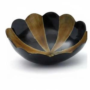 Tazón de ensalada japonés creativo con borde dorado, tazón de helado de cristal transparente con pétalos, frutero para sala de estar, plato de frutas, vajilla. - Product Image 1