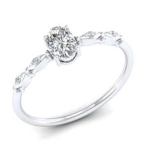 REYES แหวนมอยซาไนต์ทรงรี 0.53 กะรัต เงินแท้ 925 ดีไซน์เฉพาะตัว ของขวัญหมั้นสุดเพอร์เฟกต์ เครื่องประดับคุณภาพสำหรับผู้หญิง - Product Image 2