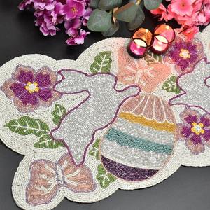 Camino de Mesa Hecho a Mano, Ligero, Ajustable, con Cuentas, de Lujo, Ecológico, Duradero, de 5 mm de Grosor, Forma Personalizada, Estilo Bohemio, con Diseño Floral - Product Image 3