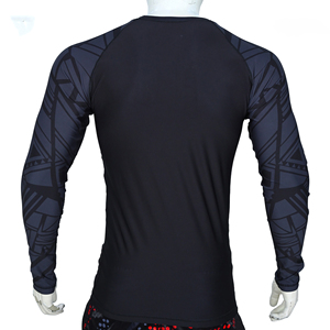 Haut de compression personnalisé pour homme à manches longues, sublimé, pour BJJ MMA, séchage rapide, respirant, pour la gym et le fitness - Product Image 3