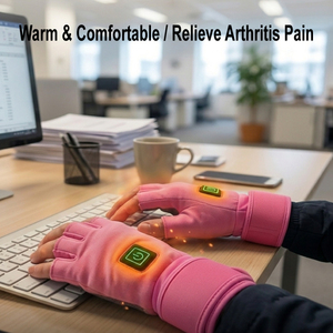 Gants chauffants à compression demi-doigts personnalisables pour le travail en hiver, soulagement de l'arthrite, chauffe-mains professionnels pour usine - Product Image 6