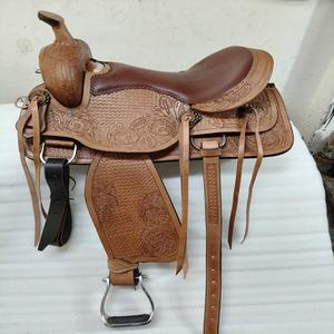 Silla de montar occidental de cuero artesanal de alta calidad personalizable con asiento cómodo de Adeefa Enterprises - Product Image 1