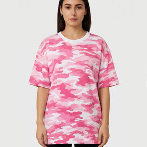 Camiseta Oversize de Mujer con Estampado de Leopardo Rosa, Holgada, Transpirable, con Hombros Caídos, Cuello Redondo, Manga Corta, Estilo Casual - Product Image 5