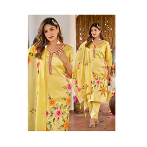 Kurti Ghera de Algodón Premium con Estampado de Vidrio Romano, Ropa Étnica para Mujer, de Secado Rápido, para Oficina, Universidad, Fiestas y Bodas - Product Image 1