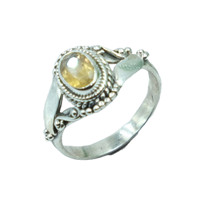 Bague en citrine jaune, argent sterling 925, design artisanal, bague de fiançailles, bijoux en citrine, cadeau de Noël, bijoux pour femme - Product Image 1