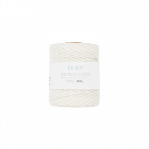 Bobine de cordon en coton Ilan 2 mm blanc 250 g pour travaux manuels - Product Image 1