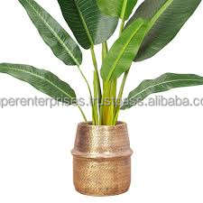 Vase en métal Support en laiton Style moderne Design minimal Vase à fleurs Affichage de fleurs naturelles Décoration de la maison Pot de fleur Wid Support en laiton - Product Image 2