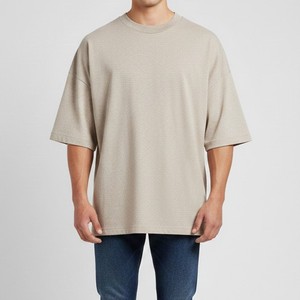 Camiseta de Manga Corta para Hombre, Cuello Redondo, Tejido de Jersey de Algodón, Talla Grande, Color Liso, Transpirable, Casual, OEM, ODM, Venta al Por Mayor - Product Image 1