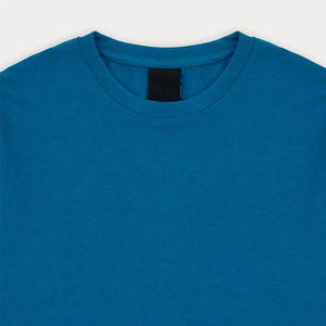 Camiseta de Hombre Azul Sólido de Manga Corta con Cuello Redondo 100% Algodón, Ajuste Regular, Tejido Jersey Casual, Estampada, Anti-Pilling, Oferta Online - Product Image 6