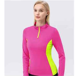Veste de yoga pour femme automne/hiver, course en extérieur, manches longues, velours, séchage rapide, chaude, fermeture éclair, col montant, ajustée, entraînement - Product Image 5