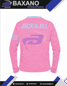Suéter Cárdigan de la Hermandad Jack And Jill Of America, Tejido Rosa con Rayas Azul Claro y Logotipo Bordado, Ropa de Hermandad Griega - Product Image 6