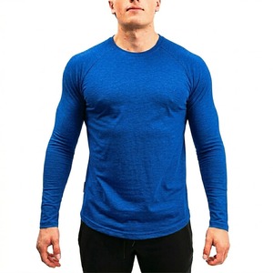 Breathable Long Sleeve <b>Tight</b> Sports T-Shirt Round Neck Quick-drying Exercise Top T Shirts For Men - Product Image 3