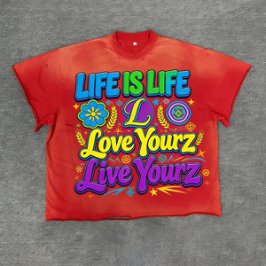 T-shirt à manches courtes pour homme TuoZhen, motif de crânes, style streetwear, col rond, coupe régulière, design imprimé - Product Image 5