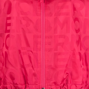 Vernant Fuchsia Pink Coated Logo Print Stand Zipper Hooded Windbreaker Jacket Unisex Luxury Transitional Streetwear Outerwear - Product Image 4