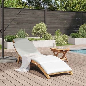 Chaise longue de jardin marron avec coussin 77,95 x 21,65 x 23,03 pouces - Product Image 3