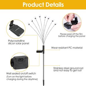2 Lámparas Solares Decorativas Impermeables IP65 con Forma de Luciérnaga, Luces Nocturnas Oscilantes para Caminos, Jardines, Patios y Exteriores - Product Image 5