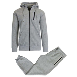 <b>Mens</b> Winter Zip-Up Hoodie & <b>Jogger</b> Sweatpants Set <b>Polyester</b>/Cotton - Product Image 1
