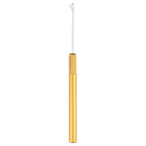 Gold Metal Handle Hair Extension Micro Link Pulling <b>Needle</b> Latch Hook Loop <b>Threader</b> Tool Wholesale Salon Weaving Hardware - Product Image 1