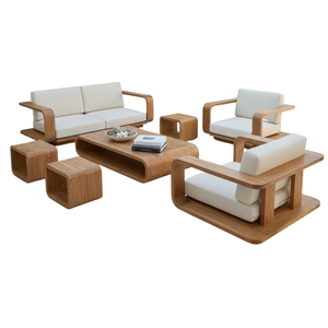 Table basse flottante en bois avec rangement en cube, mobilier moderne pour salon, chambre et bureau - Product Image 6