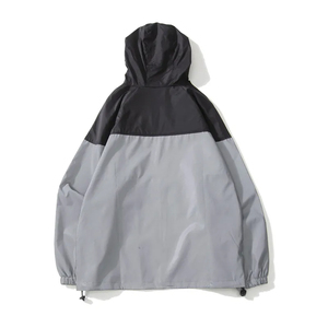 Streetwear Fashion Clothing Supplier Low MOQ Two Tone Hooded Windbreaker Custom Logo <b>Print</b> Running Track Jacket Gym Tracksuits - Product Image 5