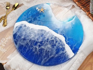 Bandeja de Servir Hecha a Mano de Resina Epoxi para Mesa de Centro, Decoración del Hogar, Diseño de Mármol, Bandeja de Regalo de Lujo - Product Image 5