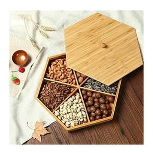 Boîte de rangement et de service pour fruits secs en bois de hêtre de qualité supérieure, forme carrée, avec couvercle en acrylique - Product Image 2