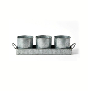 Meilleure Arrivée : Ensemble de Jardinières Classiques en Métal Galvanisé Style Ferme avec Plateau pour Décoration Intérieure et Extérieure, Taille Personnalisable - Product Image 3