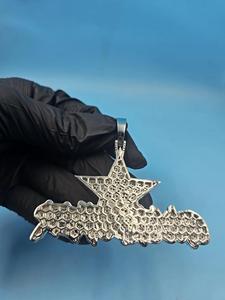 Colgante Personalizado con Nombre de Estrella, Plata de Ley 925, Moissanita VVS, Cadena Hip Hop con Incrustaciones de Diamantes, Joyería Personalizada con Letras para Hombre - Product Image 5