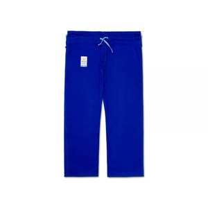 Pantalones de BJJ Azules 100% Algodón, Corte Regular, Logotipo Frontal, Unisex, para Bebés y Niños Pequeños, Ropa de Artes Marciales, Elásticos, Teñido Liso, En Stock, 480g - Product Image 1
