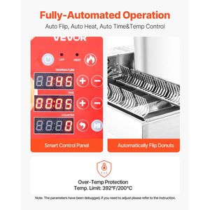 Máquina Comercial Automática para Hacer Donas de Acero Inoxidable, Equipo para 6 Filas de Donas, Alta Potencia Eléctrica, 360 Piezas/hora - Product Image 3