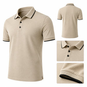 Polo de Corte Clásico con Etiqueta Tejida Personalizada, Tela de Algodón Mercerizado, Diseño de Cierre con Botones, Directo de Fábrica para Ropa de Golf - Product Image 4
