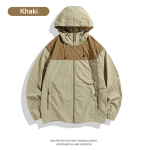 High Quality Water-Resistant Windproof Breathable <b>Hooded</b> Zip-Up <b>Soft</b> <b>Shell</b> <b>Jacket</b> for Unisex in Summer Outdoors (Nylon) - Product Image 1
