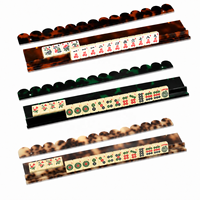Ensemble de pousseurs de Mahjong américain en acrylique tortue, moderne, portable, personnalisé, de luxe, avec bord festonné et design magnétique, vente en gros, cadeau