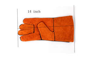 ถุงมือหนังเชื่อมทนความร้อนสำหรับงานเชื่อม TIG ปิ้งย่าง จัดการสัตว์ แขนยาว - Product Image 5