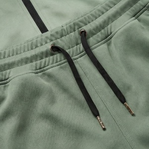 Survêtement vert uni pour homme, fermeture éclair intégrale, col montant, vêtements de sport décontractés avec poches latérales, polyester respirant, vêtements d'automne - Product Image 5