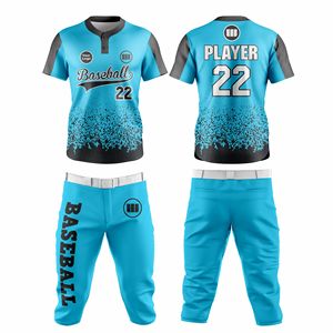 Ensembles de maillots de baseball personnalisés 2026 – Logo avant, manches courtes, séchage rapide, respirant, antibactérien, anti-UV, 100 % polyester, softball - Product Image 1