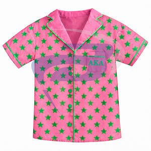 Alpha |   Kapa |   Ensemble de pyjama en satin à pois Alpha Sorority, tunique respirante pour la saison d'automne, pour les femmes, membres de la sororité AKA - Product Image 2