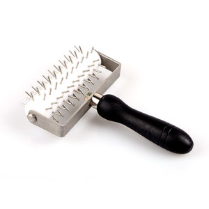Perforateur à pâte en acier inoxydable de qualité alimentaire, réutilisable, robuste, rouleau à picots 13cm 390g pour pâte à pizza, boulangerie et pâtisserie - Product Image 1