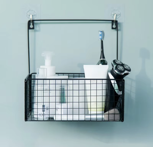 Metal Wall Mounted Storage <b>Basket</b> Iron Hanging Rack Kitchen Bathroom Dorm Room Organizer <b>Shelf</b> - Product Image 3