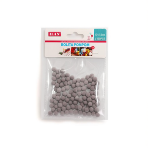 Palline Pom-Pom 0,8 cm Grigie 100 Pezzi per Decorazioni Artigianali - Product Image 1
