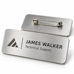 Badge nominatif personnalisé en métal, acier inoxydable, logo uniforme du personnel, fournisseur en gros - Product Image 2