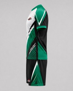 Conjunto de Uniforme de Fútbol Personalizado para Hombre, Equipación Deportiva Transpirable de Secado Rápido con Rayas Rosas y Negras, Uniforme de Fútbol OEM ODM - Product Image 3