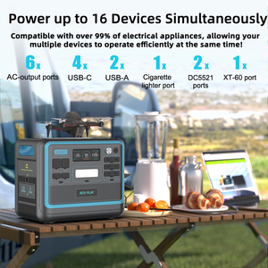 ソーラー発電機充電バックアップキャンプLifepo4ソーラーパネル1000w 2000w 2400w懐中電灯ポータブルステーションジャンプスターターシガー - Product Image 2