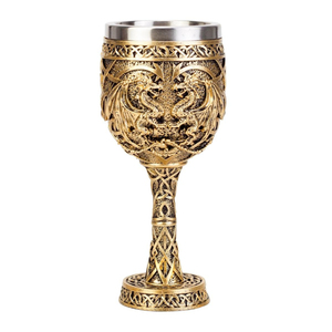 Copa de Dragón Medieval Vintage, Copa de Vino de Resina Retro de Acero Inoxidable, Cáliz Gótico de Fantasía, Perfecto para Regalos de Boda y Eventos Temáticos - Product Image 1