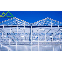 Serre en verre multi-chapelles intelligente de type Venlo, pour la culture de semis de fleurs, la recherche et l'étude des légumes, avec panneaux solaires en polycarbonate